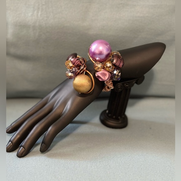 Handmade Wire-wrapped Bead & Gemstone Jewelry set. - Picture 5 of 10